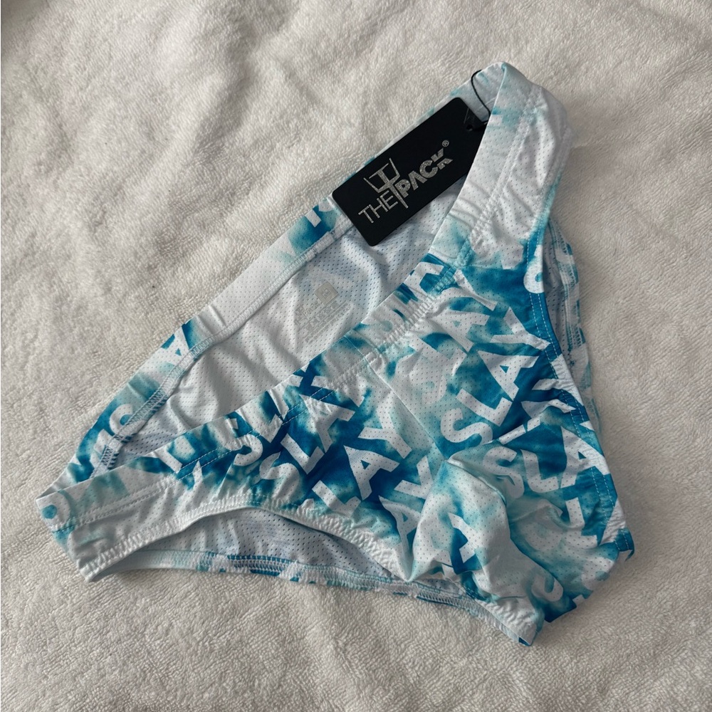 The Pack Blue and White Bikini Bottom